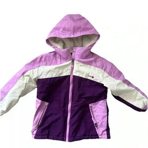 Girls Swiss Tech Purple And White Jacket Coat Size XS (4-5)
